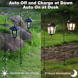 Dynaming 6 Pack Solar Hanging Lights Outdoor, Solar Powered Garden Decorative Lanterns with 6 x 38 Inch Shepherd Hooks, Waterproof Landscape Lighting for Lawn Patio Yard Pathway Driveway, Warm White Dynaming 6 Pack Solar Hanging Lights Outdoor Solar Powered Garden Decorative Lanterns with 6 x 38 Inch Shepherd Hooks Waterproof Landscape Lighting for Lawn Patio Yard Pathway Driveway Warm White