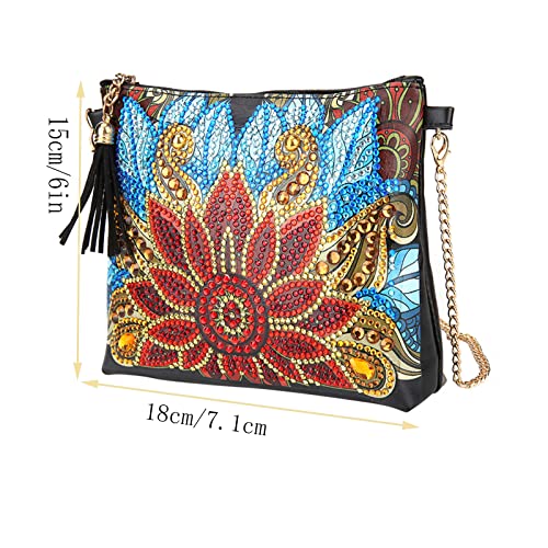 5D Diamond Painting Dames Handtassen Cross-Body Bag, DIY Diamond Art Lederen Schoudertas Clutch Bag Coin Purse met Ketting en Kwastjes voor Vrouwen Meisje - Image 7