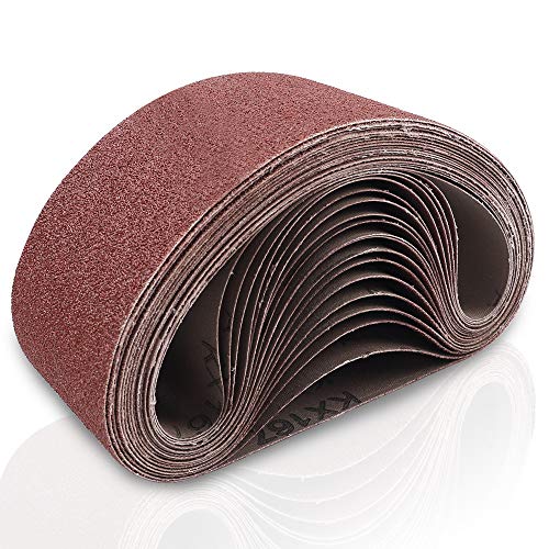 Coceca 3x18 Inches Aluminum Oxide Sanding Belt, 21 Pack Sanding Belts