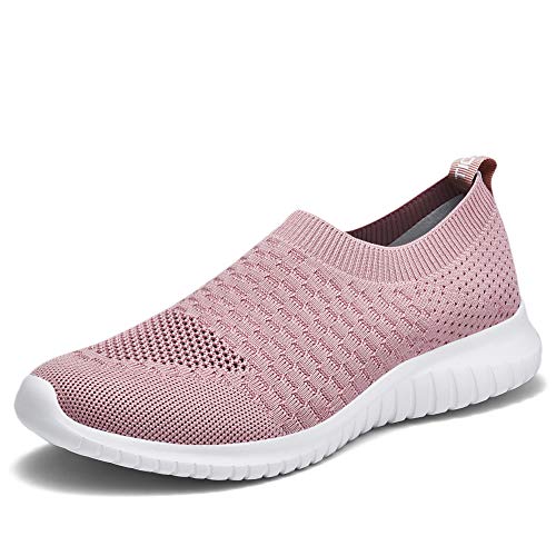 TIOSEBON Women's Walking Shoes Lightweight Breathable Yoga Travel Sneakers 6.5 US Mauve
