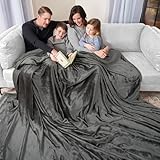Northwest The Huge One Oversized Cozy Cloud Throw Blanket, Slate Gray, 110' x 132'
