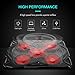 havit 5 Fans Laptop Cooling Pad for 14-17 Inch Laptop, Cooler Pad with LED Light, Dual USB 2.0 Ports, Adjustable Mount Stand (Red)