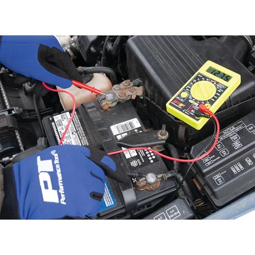 Image of Performance Tool W2974 Digital Multimeter Tester 2000 Counts with AC DC Voltmeter and Ohm Volt Amp Meter, Measures Voltage, DC Current Measurement, Automatic Zero Adjust, 9V Battery Included