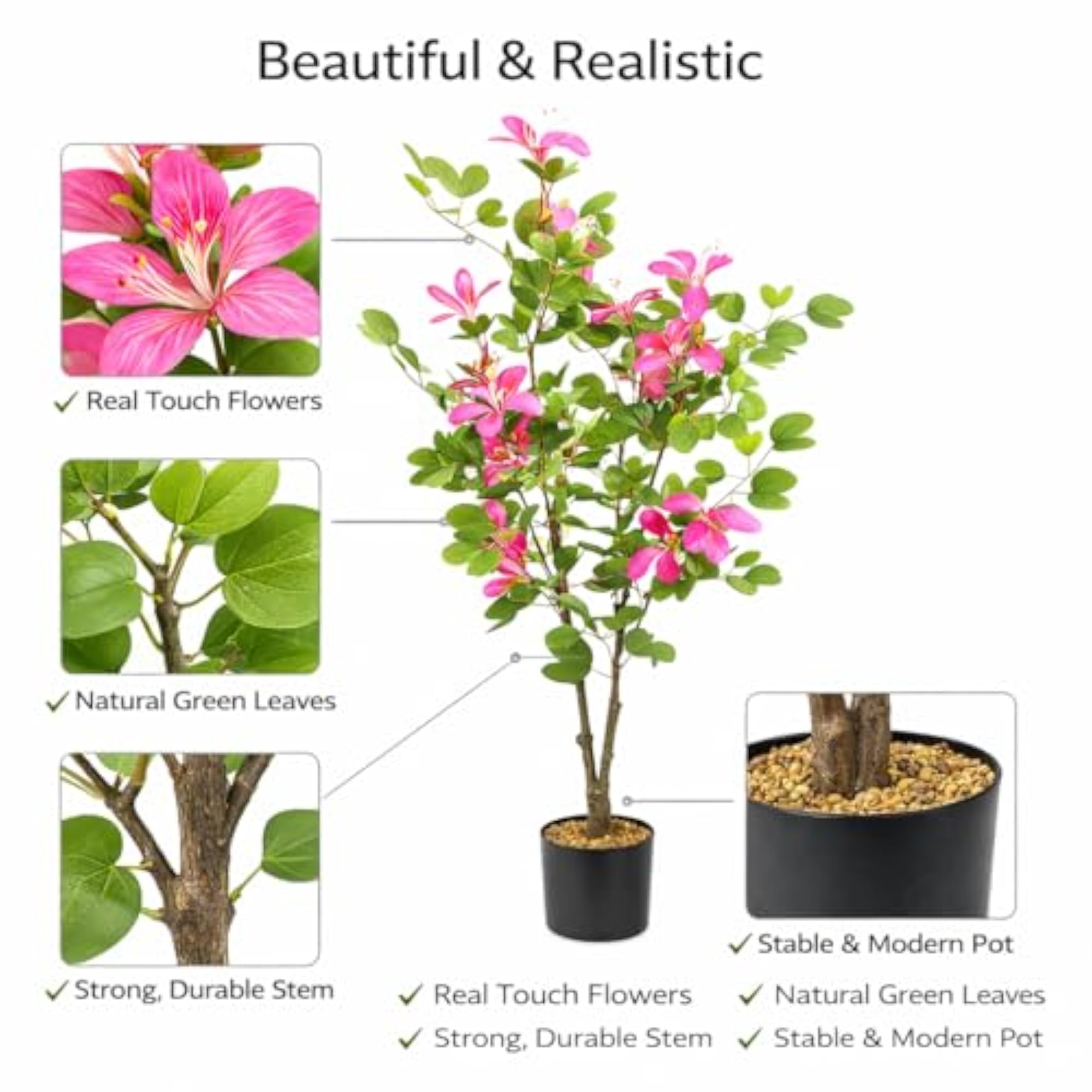 Artificial Bauhinia Flower Plant with Pot