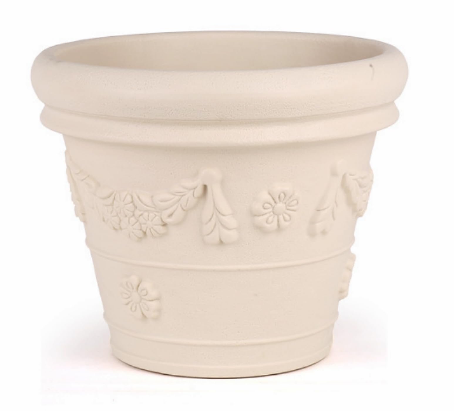 Leaf & Living Luxurious Planter Pots, 5 Gallon 16” Pot, Floral Textured Pattern, Durable Material, Flexible Drainage Design, Indoor & Outdoor Use,