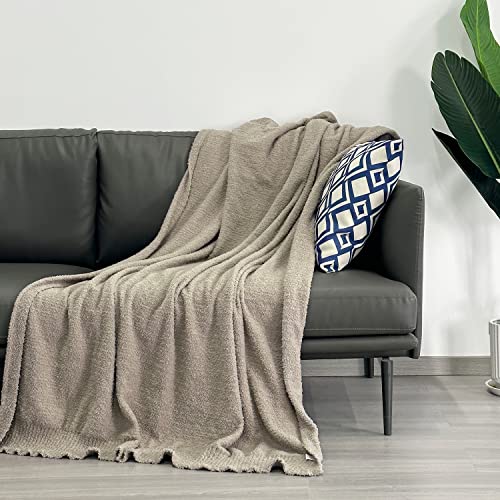 Jooja Knit Throw Blanket Super Soft Warm Blanket For Couch Lightweight Fluffy Blanket For Bed Sofa 60X80 Inches Taupe #TOP3