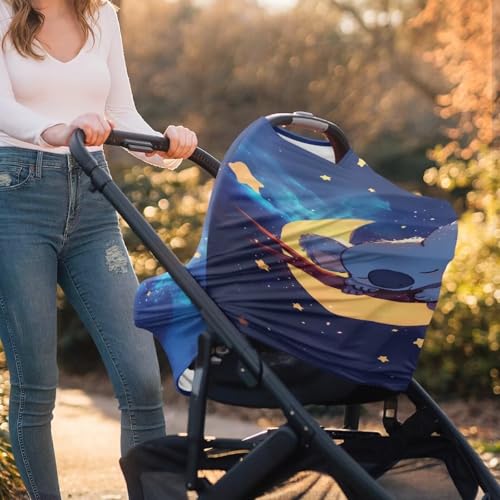 Image of Youngerbaby Koala Galaxy Nursing Cover Breastfeeding Soft Infant Carseat Canopy Stretchy Breathable Cover for Stroller High Chair Shopping Cart Canopies