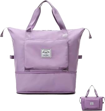 Amazon.com: Bolsa de viaje plegable de gran capacidad, bolsa de viaje  plegable, portátil, impermeable, bolsa de equipaje de mano, bolsa de hombro para  viajes y deportes, Púrpura/Ombre Force. : Ropa, Zapatos y