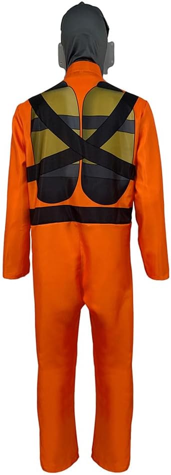 Lethal Employee Costume for Men Cosplay Orange Crew Uniform Jumpsuit with Mask Horror Game Halloween Outfits - Image 3