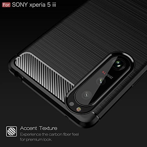 Coque Sony Xperia 5 III texture carbone élégante bleu