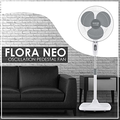 Image of Anchor By Panasonic Flora Neo Oscillation Pedestal Fan | 400 mm Pedestal fan with 1350 RPM (2 Yrs Warranty) (Graphite Grey, 1 Piece)