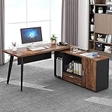 Tribesigns L Shaped Desk with Drawer and Storage, Large L Computer Office Desk Table with Cabinet...
