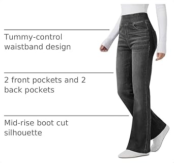 FireSwan Womens Trendy Stretchy Flare Jeans Pull On Casual Denim Pants