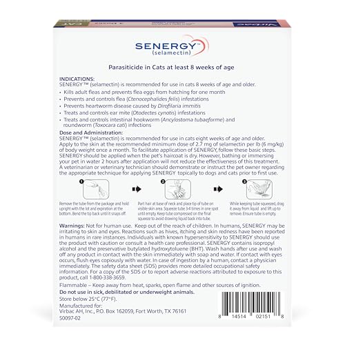 SENERGY® (selamectin) for Cats 15.1-22 lbs, 3 Pack - Thumbnail 2