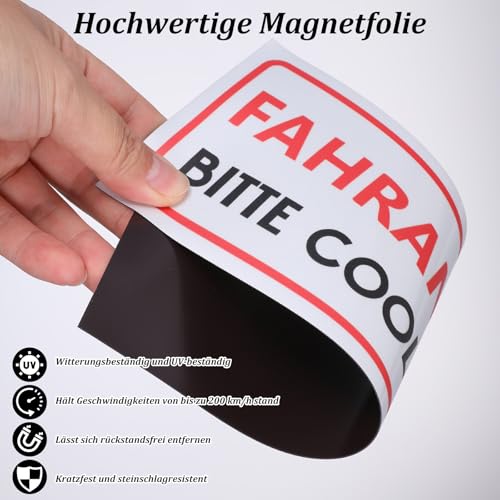 Fahranfänger Aufkleber Magnetschild 26 x 10 cm Achtung Fahranfänger Bitte Cool Bleiben Magnet Schild Beginner für Fahrschule