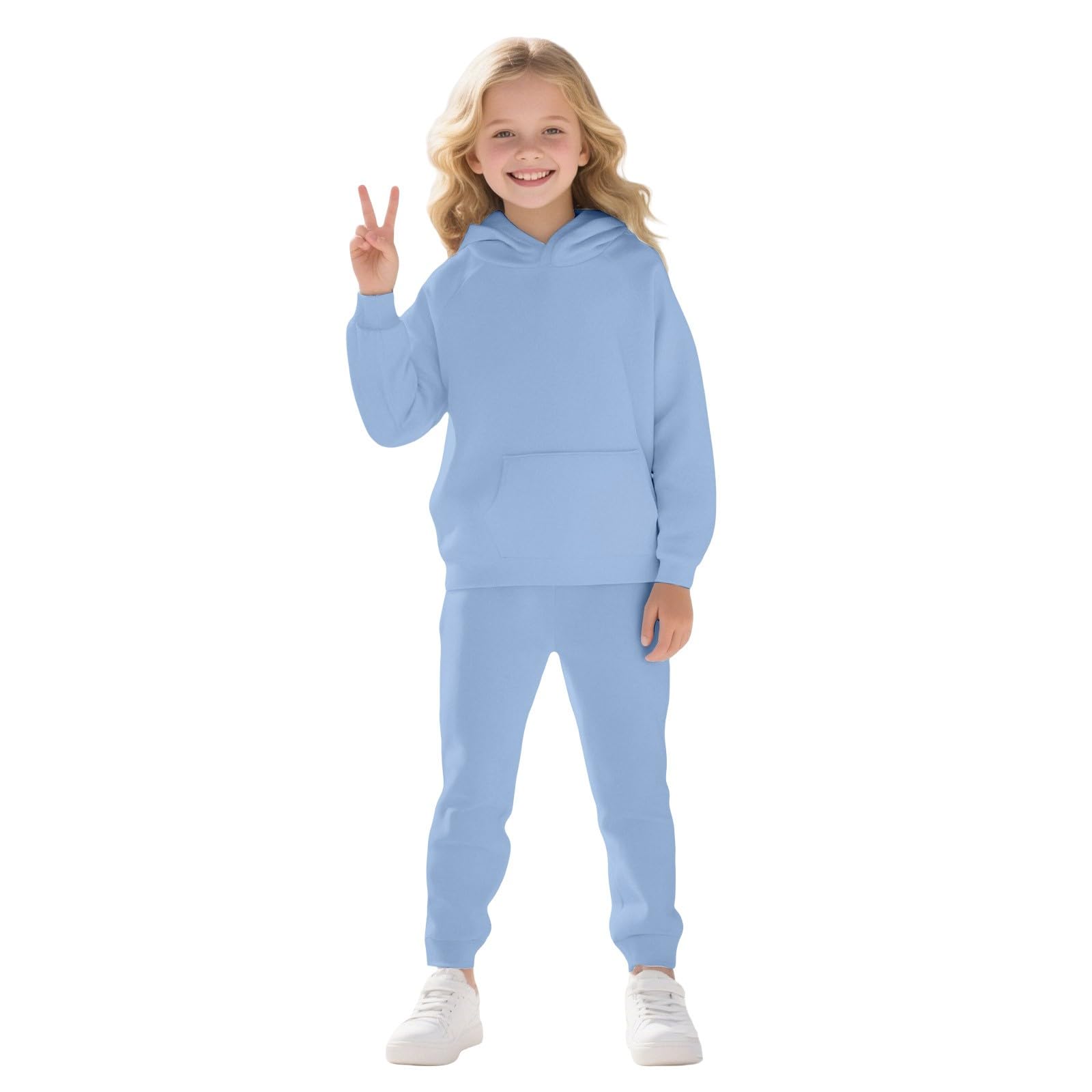 Mädchen Hoodie Jogger 2-teiliges Set Kinder Trainingsanzug
