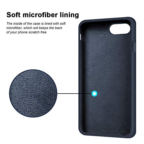 Iphone Se Case 2022/2020, Iphone 8 Case, Iphone 7 Case, Anuck Non-Slip Liquid Silicone Gel Rubber Bumper Phone Case Soft Microfiber Lining Hard Shockproof Protective Cases Cover 4.7", Dark Blue #TOP4