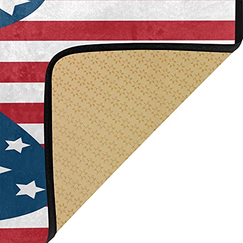 Aslsiy American Flag Kitchen Rug Cute Cat Happy Independence Day Floor Comfort Rugs Welcome Mats Non Slip Area Rug For Bedroom Living Room Doormats Home Decor 39" X 20" #TOP6