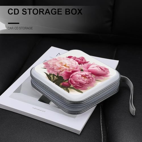Boîtier CD plastique rigide 40 places motif fleurs