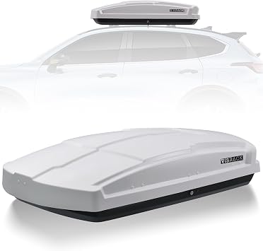 Rooftop Cargo Carrier Hard Shell, Dual-Side Opening Car Roof Cargo Box with Security Key, 150LBS Capacity, Car Roof Cargo Carrier for 17.1" to 34.8" Wide Crossbar Rack
