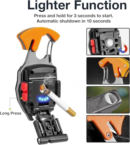 Image of Portable LED Flashlight COB Keychain Emergency Light for Outdoor Rechargeable Flashlights with 500 Lumens Rechargeable Lighter Whistles Bottle Opener Screwdriver(Multicolor)