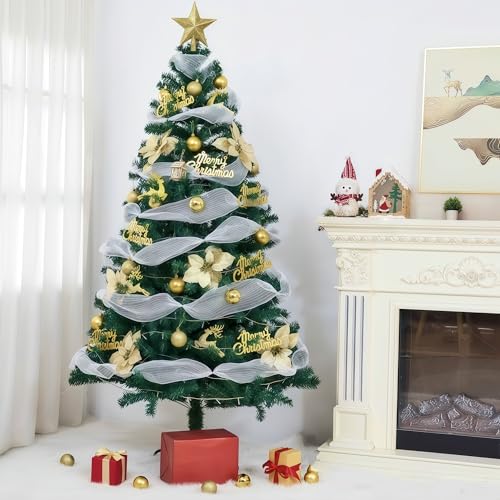 120cm クリスマスツリー セット christmas tree 高濃密度 枝数300本 10mLED飾りライト/5mリボン付き 組立簡単 収納便利 クリスマス飾り セット 豪華 北欧風 屋内/外 商店 部屋 クリスマスグッズ 日本語説明書付きのサムネイル