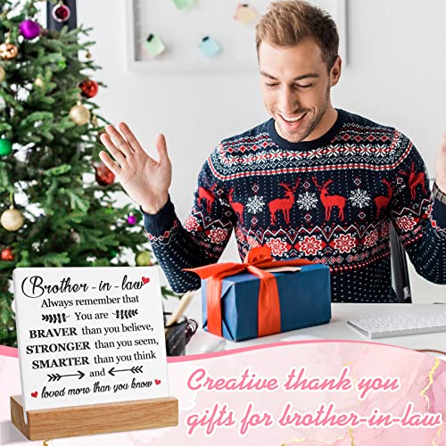 Mimorou Sister In Law Brother Gift Positive Decoration Plaque With Wooden Stand Inspirational For From On Birthday Christmas Thanksgiving Day (Brother) #TOP3