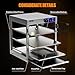 ROVSUN 3-Tier Commercial Food Warmer, Pizza Warmer Food Warmer Display with LED Lighting Removable Shelves Glass Door, Countertop Electric Food Warmer for Buffet Restaurant 110V 800W
