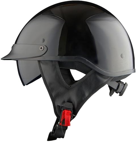 1Storm Casco de media cara para motocicleta, ciclomotores, scooter, piloto con visera ahumada interior retráctil