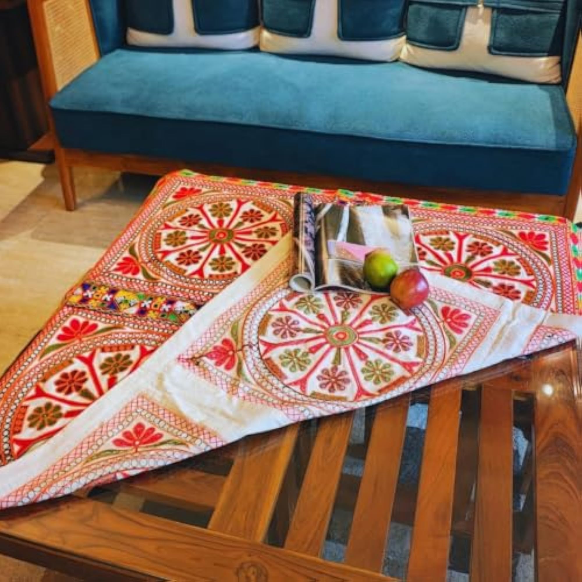 Kutch Embroidery Square Table Top/Wall Hanging - Chakra