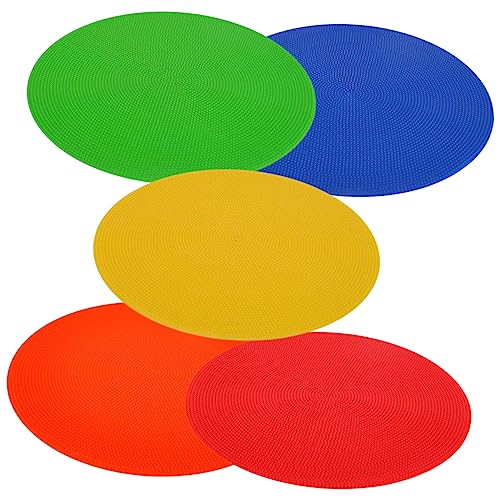 KOMBIUDA 5Pcs Agility Spot Markers for Soccer Training Durable Football Sign Discs Multi Function Exercise Training Equipment