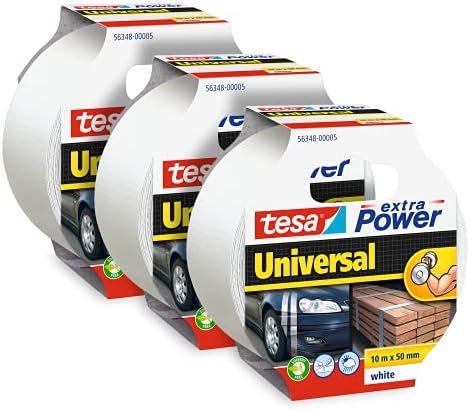 tesa extra Power mocna taśma klejąca uniwersalna  wzmocniona tkaniną taśma naprawcza  szeroka gama zastosowań  doskonała przyczepność  10 m x 50 mm, czarna