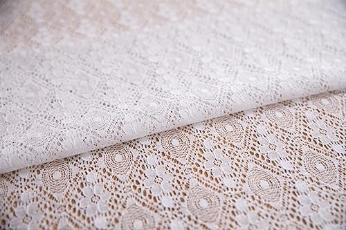 Nappe dentelle floral blanc 150x220 cm KnSam coton rectangulaire - 8