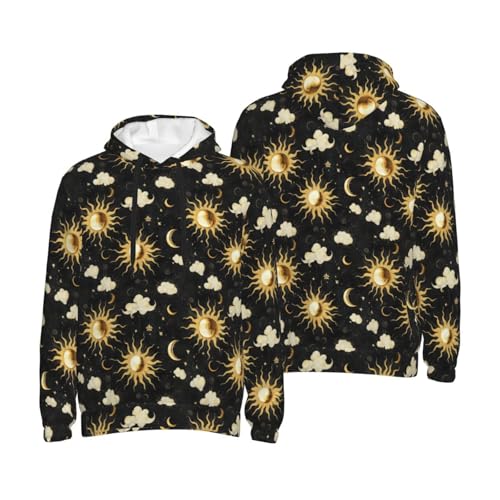Hoodies For Men - Black And Gold Sky Sun Print Long Sleeve Casual Men'S Hoodies & Sweatshirts Pullover With Pocket4