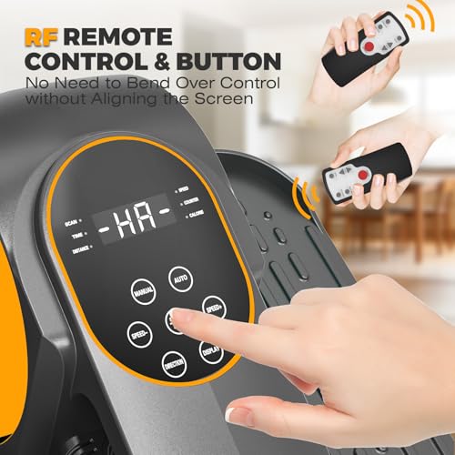 Image of Under Desk Elliptical Machine, 12 Speeds Leg Exerciser as Seen on TV with RF Remote Control for Seniors, Auto & HR Mode Quiet Portable Seated Pedal Exerciser for Home and Office
