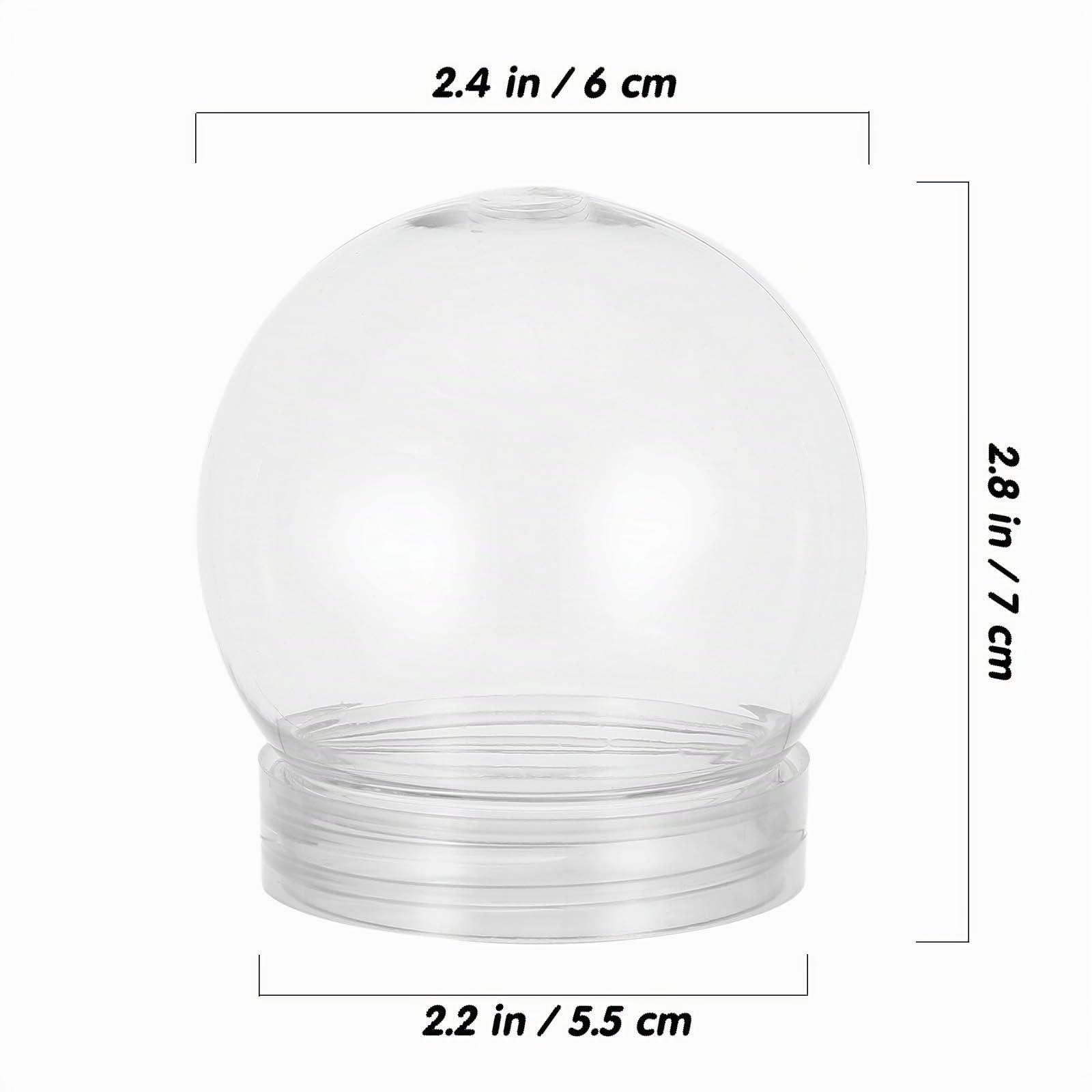 Yardwe 20 PièCes Boule a Neige 6 cm avec Bouchon À Visser, Boules à Neige Vide pour CréAtions PersonnaliséEs DéCoration FêTes Et Artisanat
