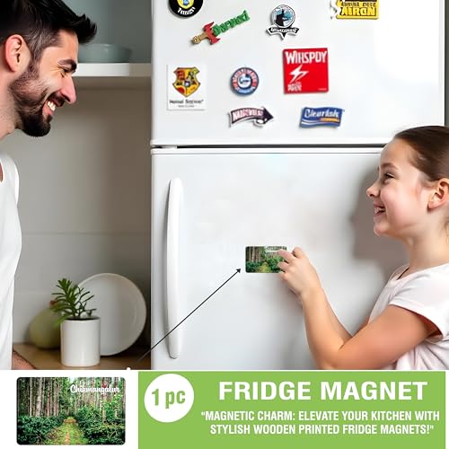 Image of Elegant Fridge Magnet with Themes |Rectangular Size Refrigerator Magnet with Magnetic Rubber Back | Pack of 1, 8.6cm X 5.4cm (Chikmangalur - Design 8)