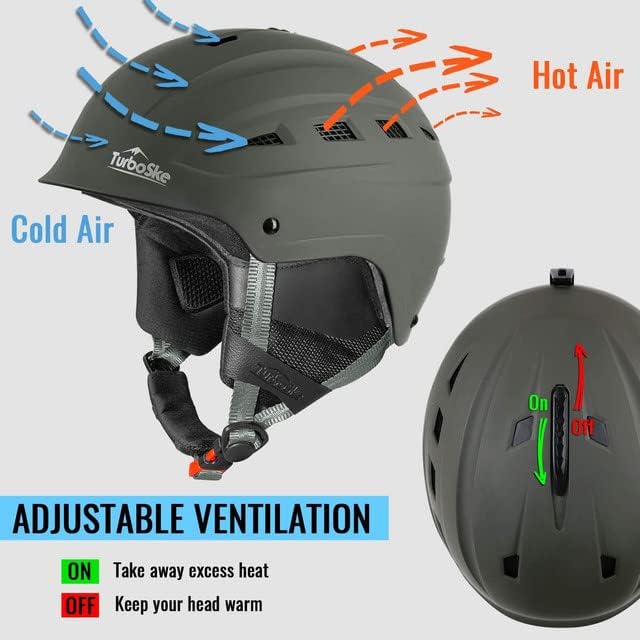 Miniatura 3 de Casco de esquí, casco de snowboard, casco de deportes de nieve, compatible con audio para hombres, mujeres y jóvenes
