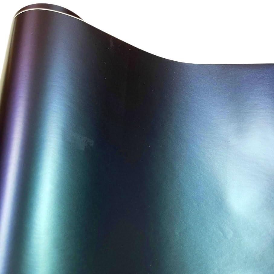 Autofolie Hochwertige Blaue bis Violette Chamäleon-Carbonfaser-Vinylfolienrolle(Plain Bluepurple,30CM X 152CM)
