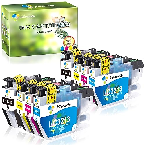 Jettruemedia 8-Pack LC3213 LC3211 Ink Cartridges Replacement for Brother LC-3213 LC-3211 Compatible with Brother MFC-J497DW MFC-J491DW MFC-J890DW MFC-J895DW DCP-J572DW DCP-J772DW DCP-J774DW Printer