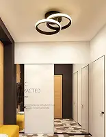 Plafon LED Minimalista 20W – Iluminação Moderna, Redondo ou Quadrado, Para Ambientes de Até 12m² (Círculos Pretos)