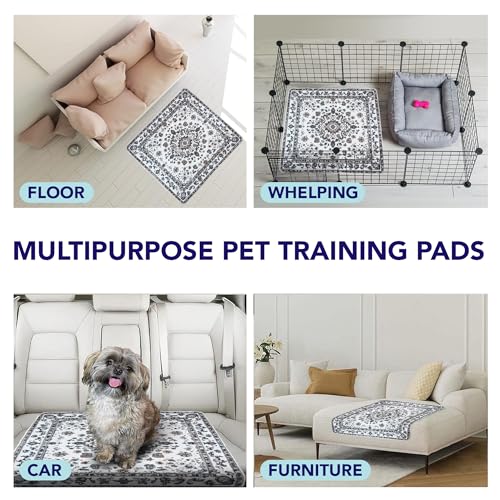 Image of PUPIBOO Washable Pee Pads for Dogs and Cats - Super Absorbent Reusable Puppy Training Pads - 100% Waterproof, Leak-Proof & Non-Slip Whelping Pads for Pet Housebreaking