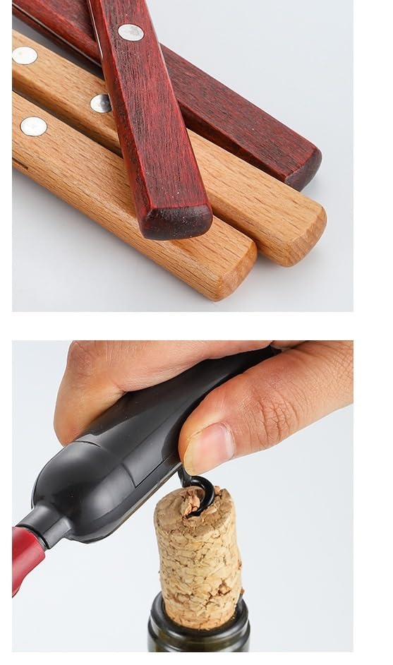 Besteck Set Edelstahl Camping Besteck für Zwei Holzgriff Messer Gabel Löffel Steak Clip Flaschenöffner 12 Stück Outdoor Geschirr