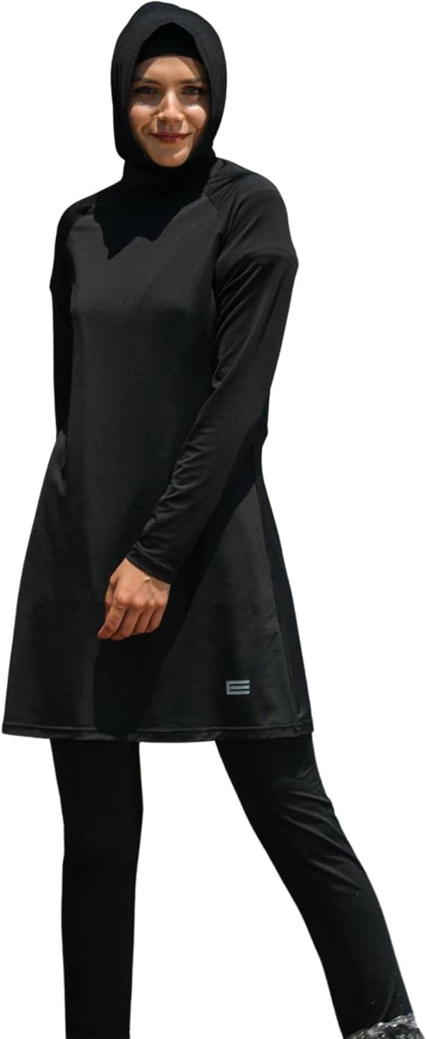 Islamic Long Sleeve Swimsuits for Women Modest Muslim 5 PCS | Full Cover Rash Guard Burkini | Arabic Swimwear