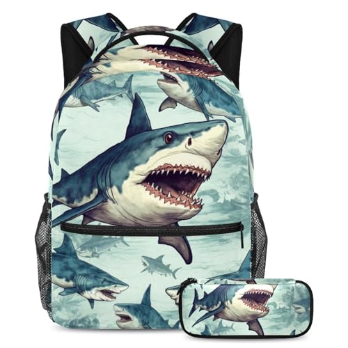 Grand sac à dos requin ergonomique et confortable pour ado
