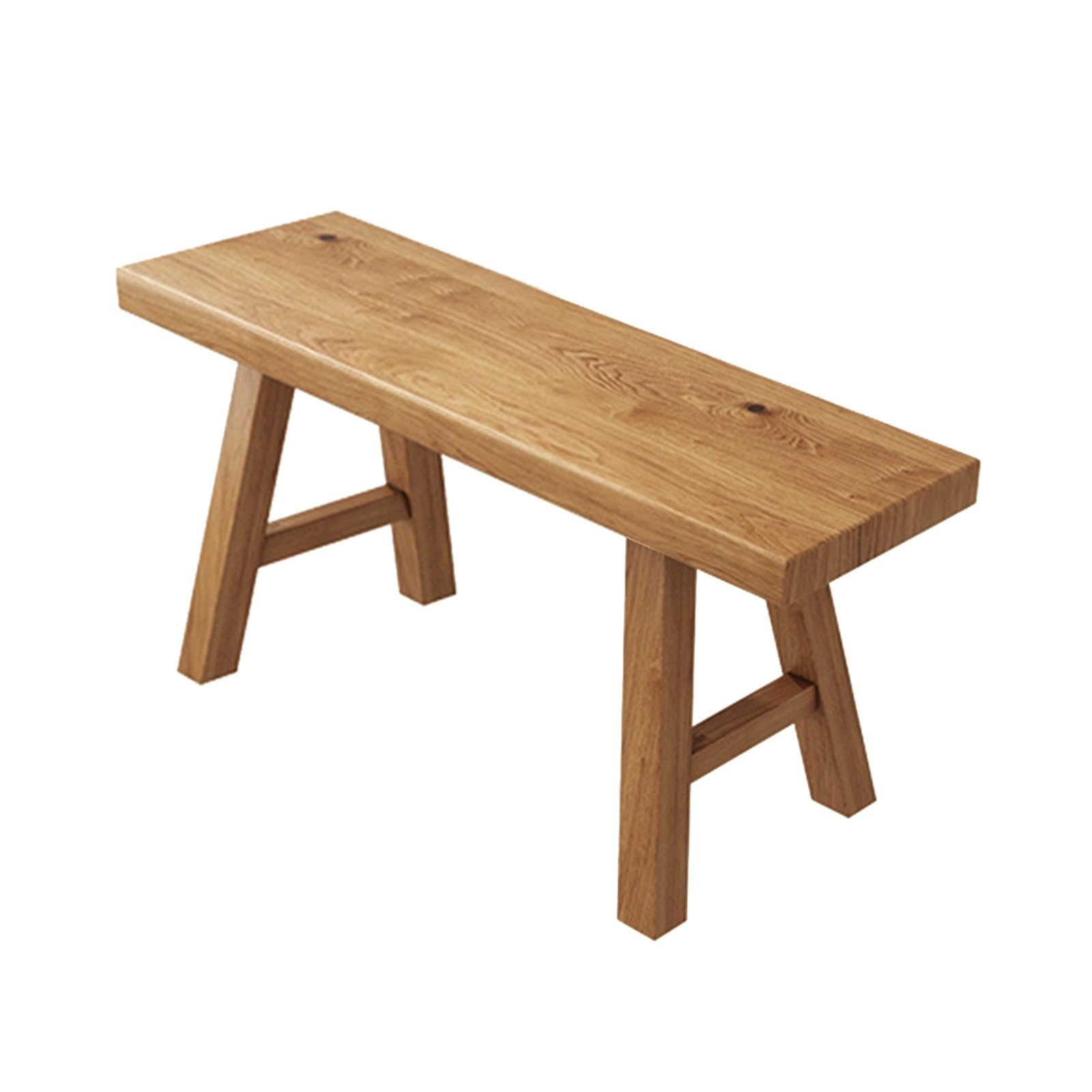 Banco estrecho de madera maciza para solucionar la falta de espacio en entrada