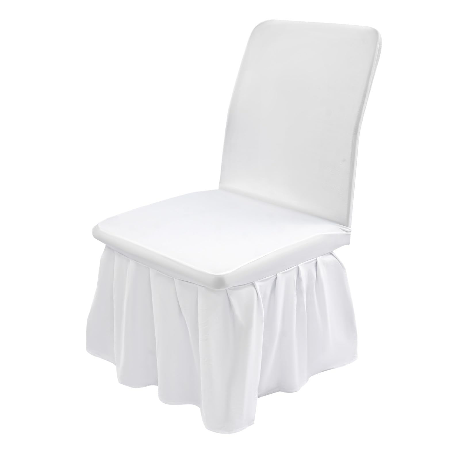Lot de 30 housses de chaise blanches design jupe plissée pour mariage et