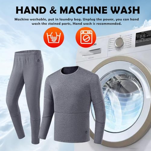 Conjunto de ropa interior térmica térmica para hombre y mujer, ajuste de tres velocidades, 28 zonas de calefacción, control inteligente de temperatura