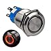 Ulincos Momentary Push Button Switch U19C3 1NO1NC Silver Stainless Steel Shell with 12V Red LED Ring Suitable for 19mm 3/4" Mounting Hole (Red)