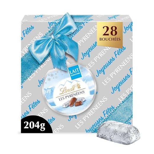 Lindt - Boîte Cadeau LES PYRÉNÉENS - Chocolat au Lait - Frais et Fondant - Idéal pour Noël, 204g